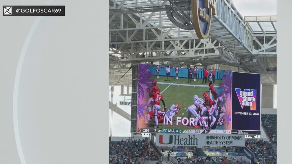 GTA VI makes appearance at Hard Rock Stadium — CBS Miami, Coral Gables Schools news