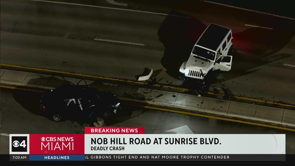 Driver killed in early morning crash in Sunrise, road closures reported — CBS Miami, Coral Gables Schools news