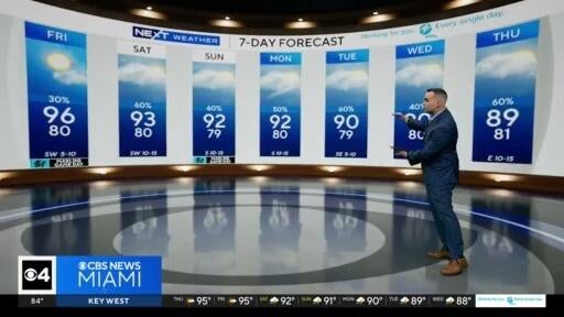 Streak in South Florida of 90+ degree days could be over soon — CBS Miami, Coral Gables Sports news