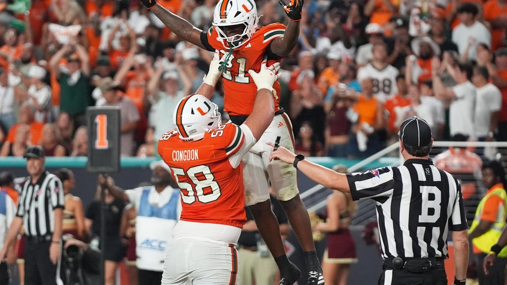 Miami is No. 1 in AP Top 25 for 1st time since '02, No. 2 BYU's ranking best since '84 title season — CBS Miami, Coral Gables Technology news