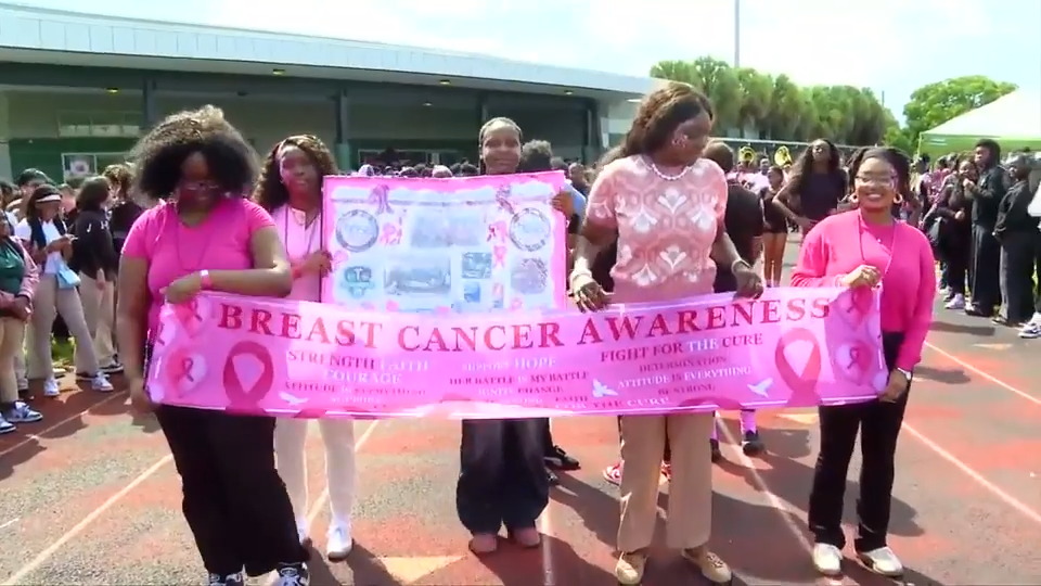 North Miami Senior High holds breast cancer walk to highlight importance of testing — WSVN 7 Miami-Dade, Coral Gables Schools news